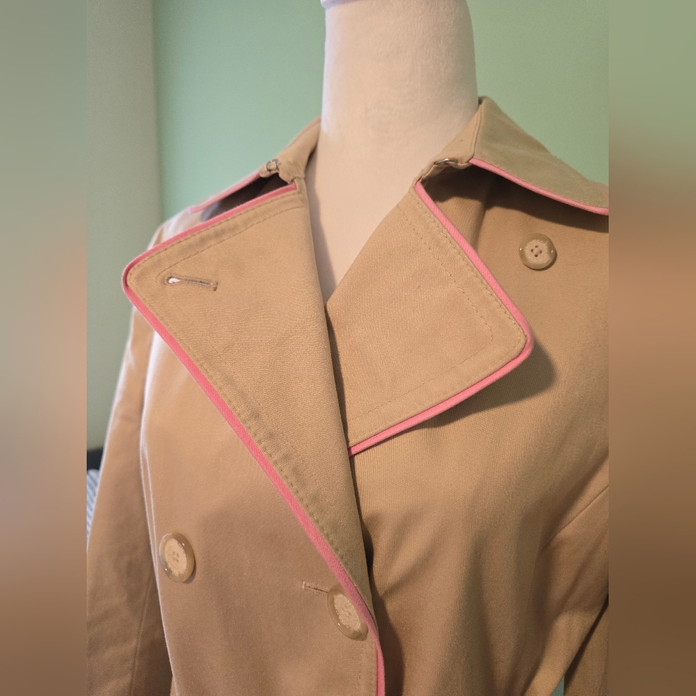 Coach Beige Trench Coat with Pink Accents - Picture 3 of 12